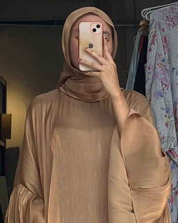 Mocha Brown Matching Hijab for Maya Luna Butterfly Abaya