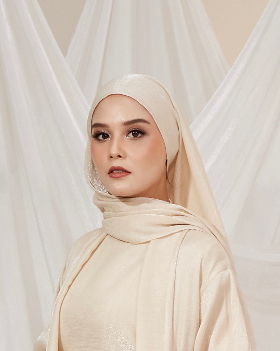 Off White Matching Hijab for Kamelia Luxury Two Piece Abaya