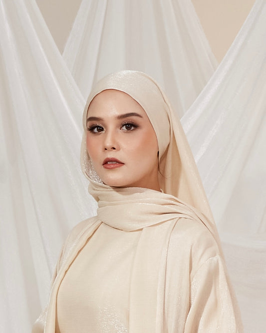 Off White Matching Hijab for Kamelia Luxury Two Piece Abaya