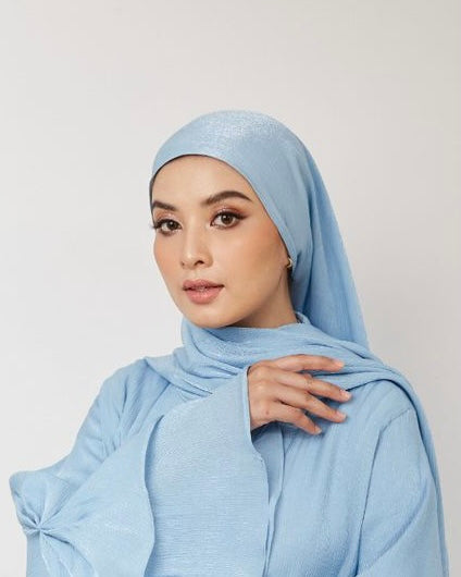Sky Blue Matching Hijab for Kamelia Luxury Two Piece Abaya