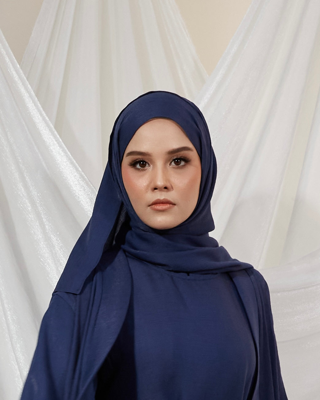 Navy Blue Matching Hijab for Kamelia Luxury Two Piece Abaya