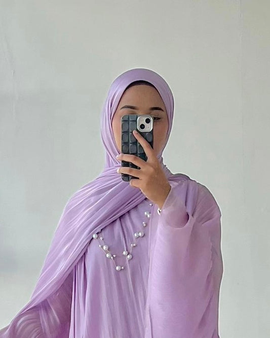Lilac Purple Matching Hijab for Maya Luna Butterfly Abaya