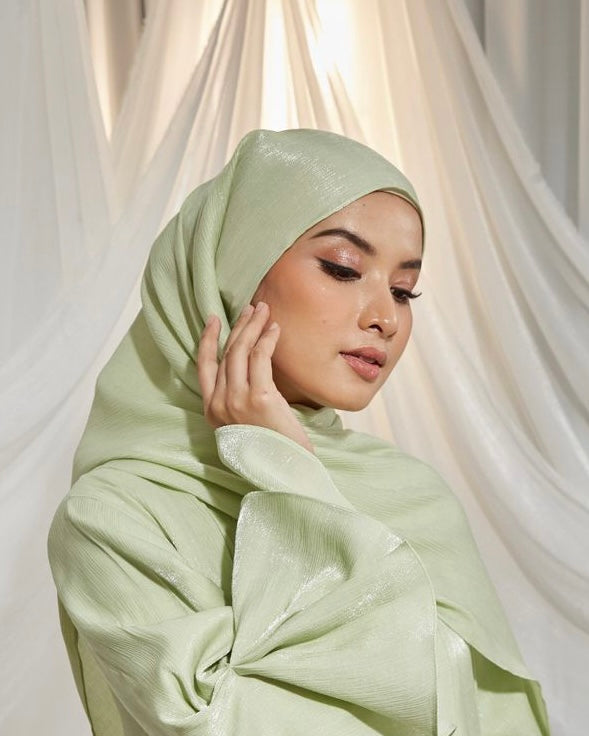 Apple Green Matching Hijab for Kamelia Luxury Two Piece Abaya