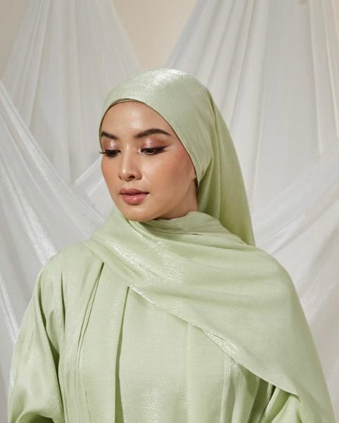 Apple Green Matching Hijab for Kamelia Luxury Two Piece Abaya