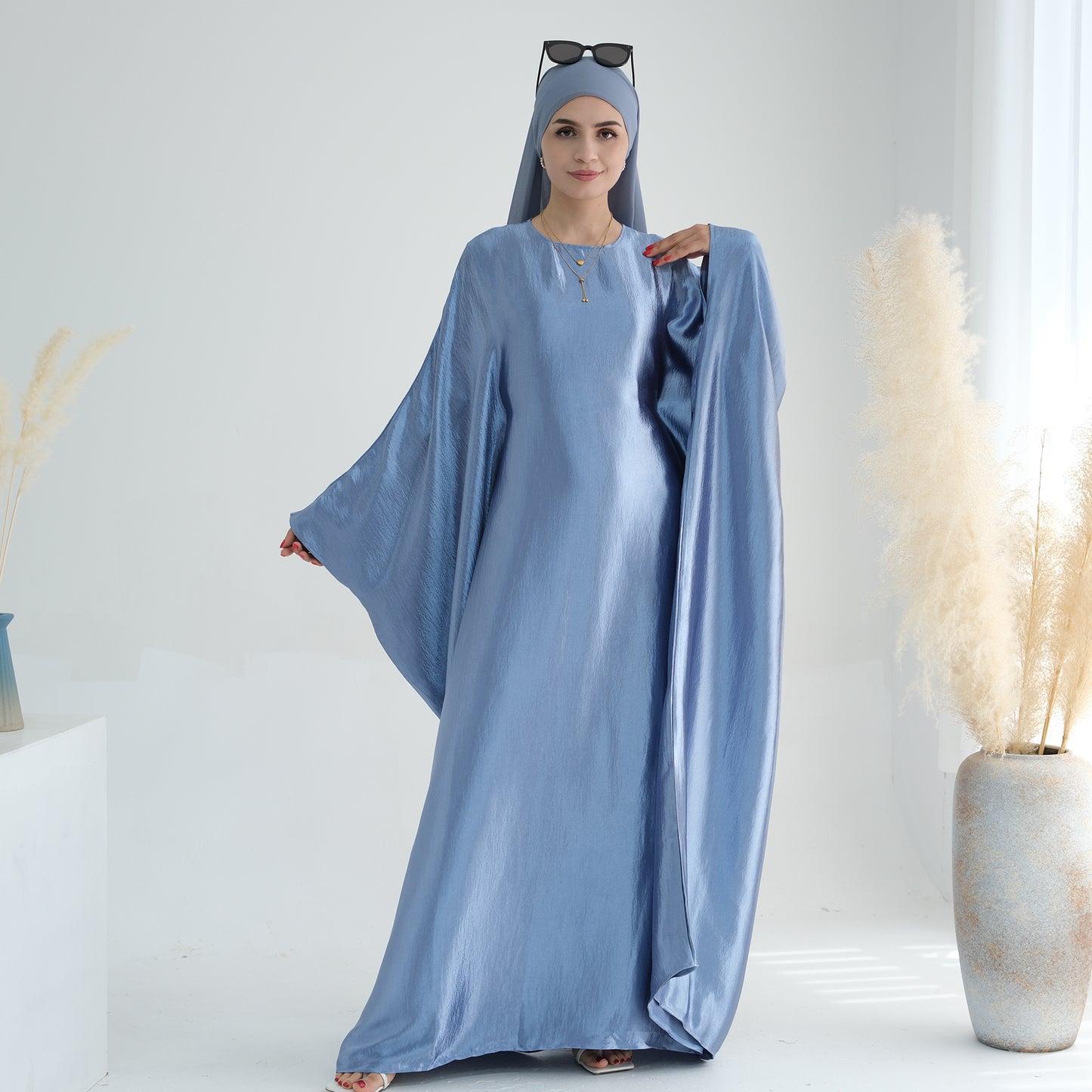 Modest Butterfly Abaya - Ocean Blue