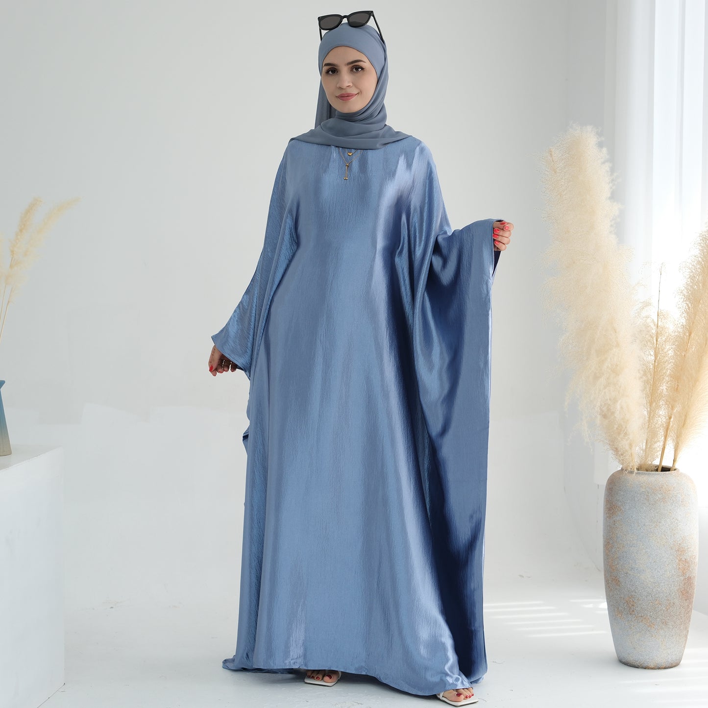 Modest Butterfly Abaya - Ocean Blue
