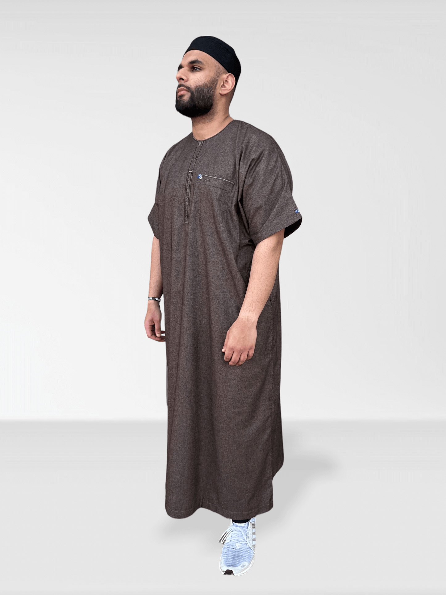 Ikaf® Half Sleeve Thobe - Dark Brown