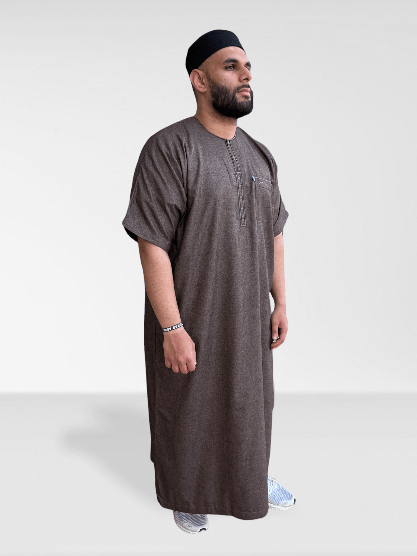 Ikaf® Half Sleeve Thobe - Dark Brown