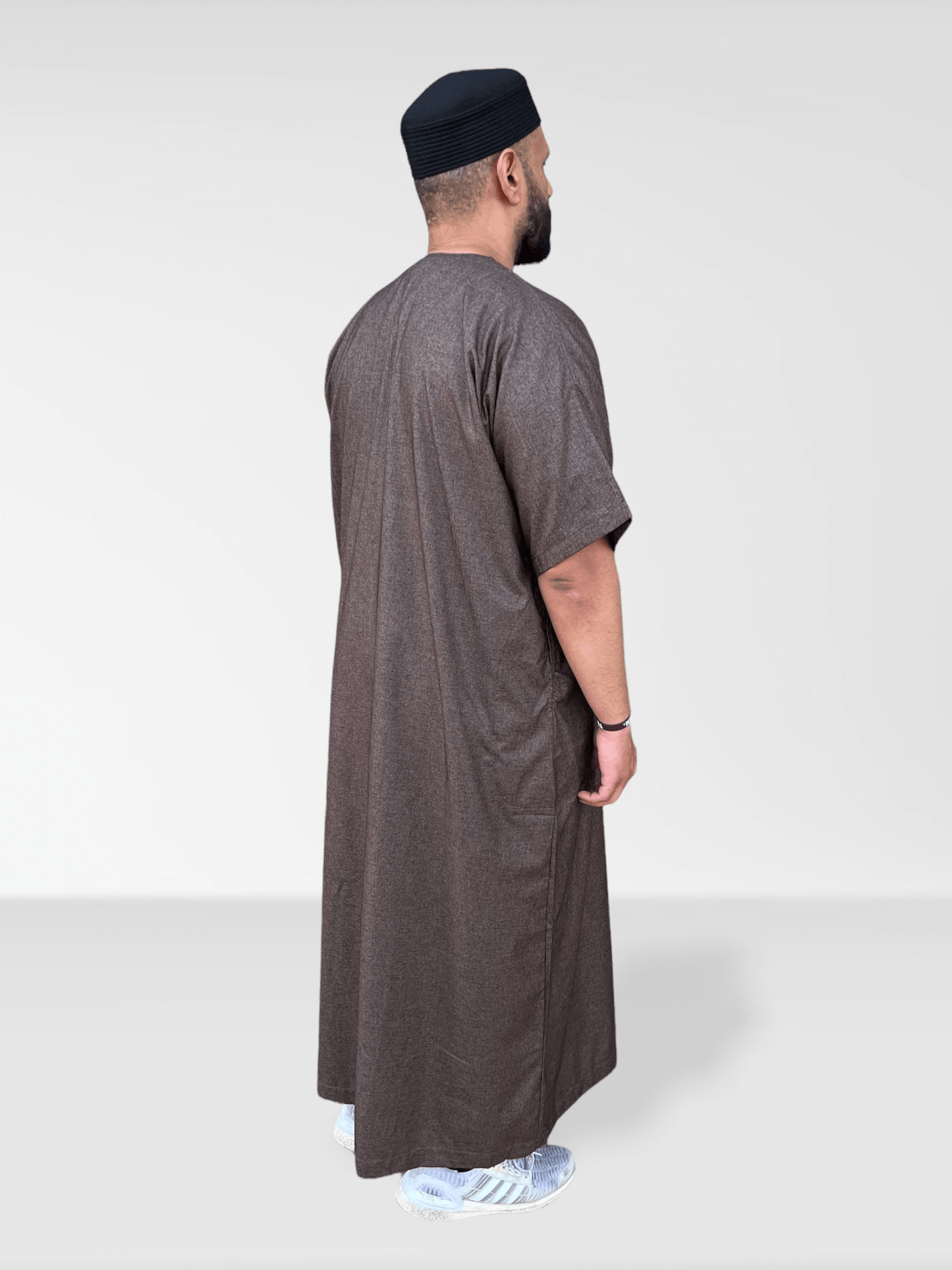 Ikaf® Half Sleeve Thobe - Dark Brown