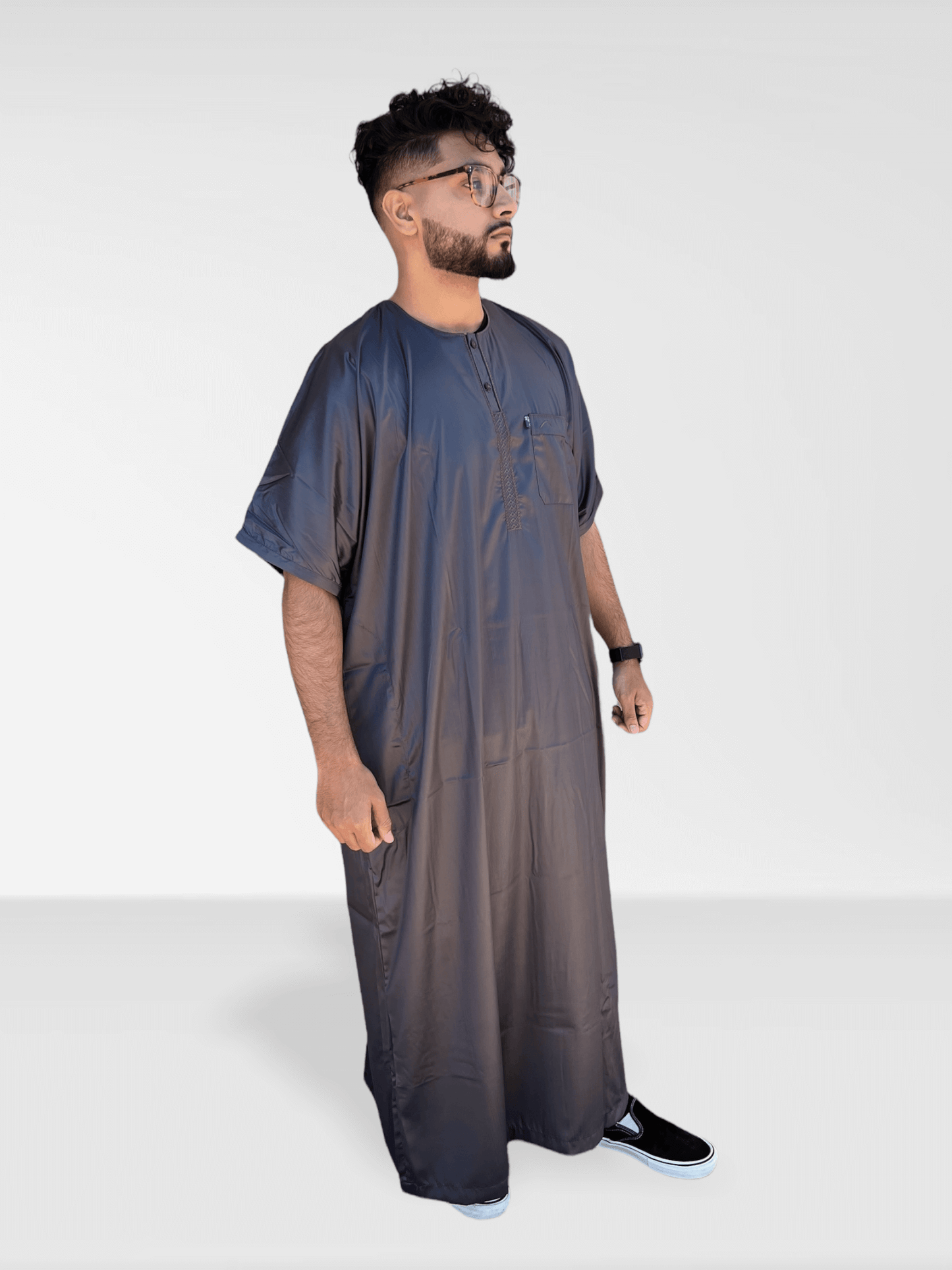 Ikaf® Half Sleeve Thobe - Charcoal