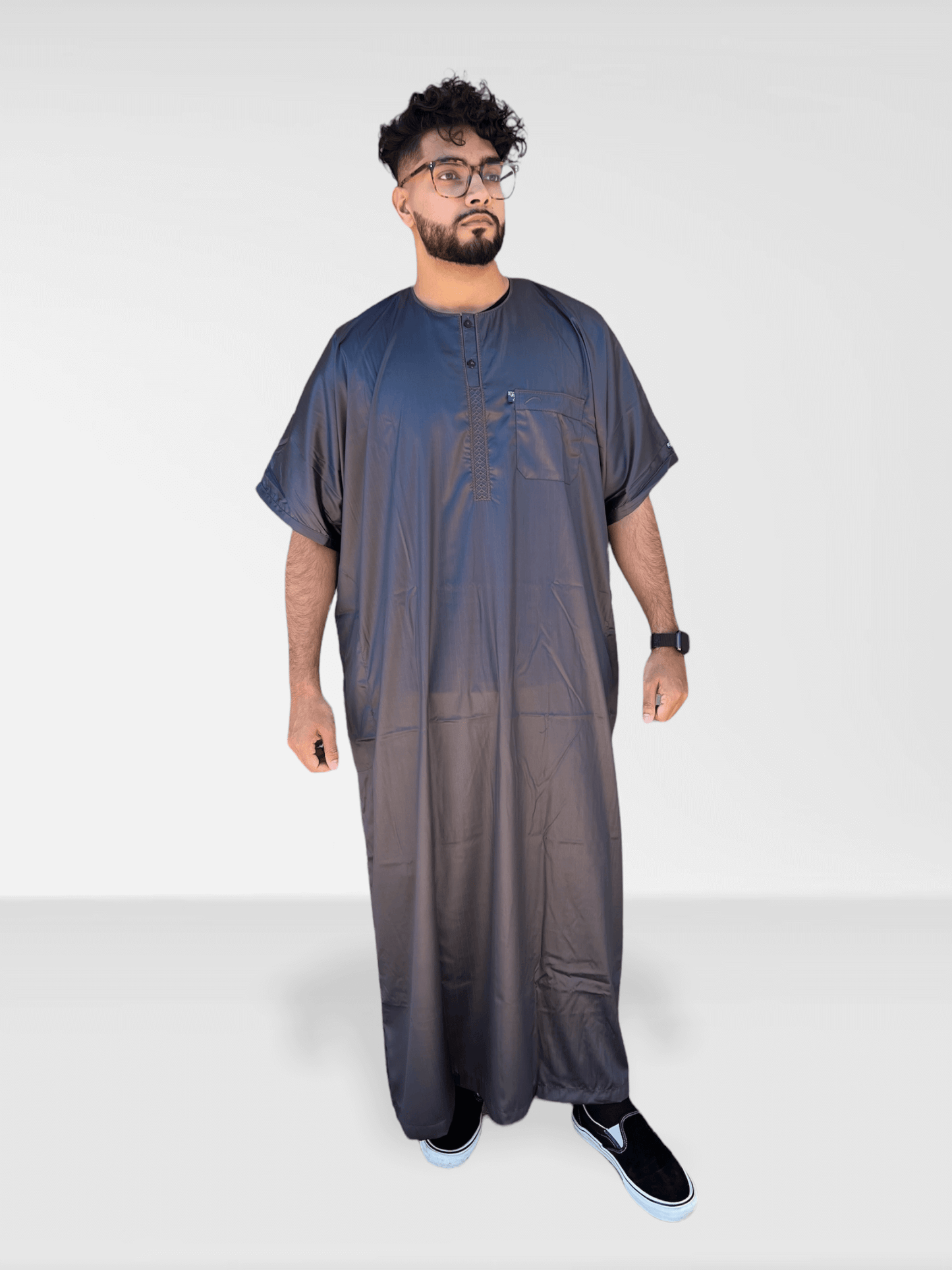 Ikaf® Half Sleeve Thobe - Charcoal