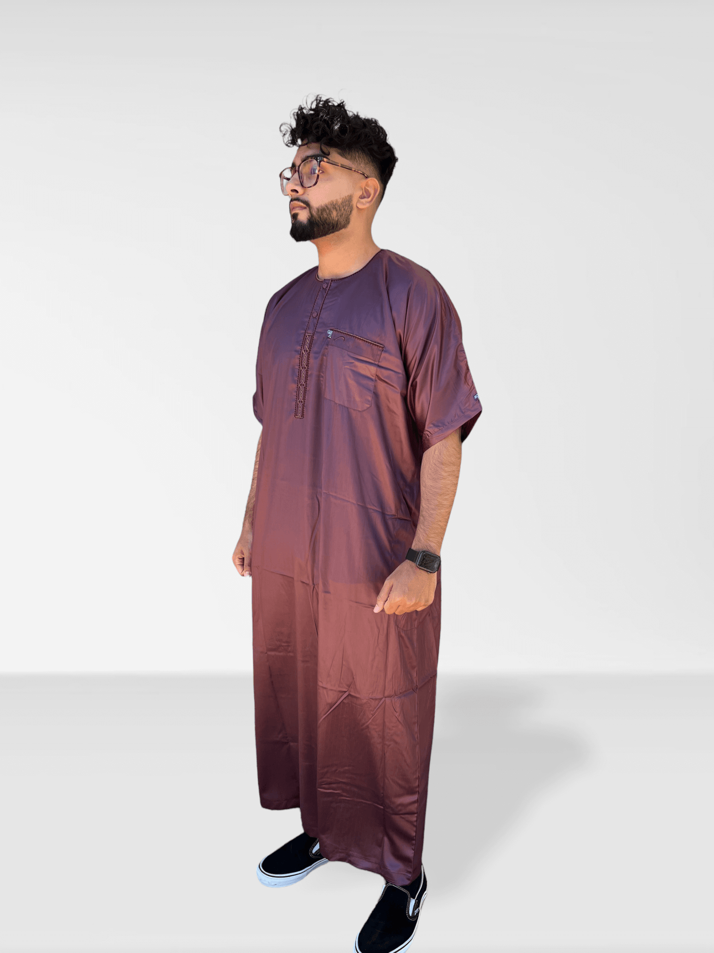Ikaf® Half Sleeve Thobe - Maroon