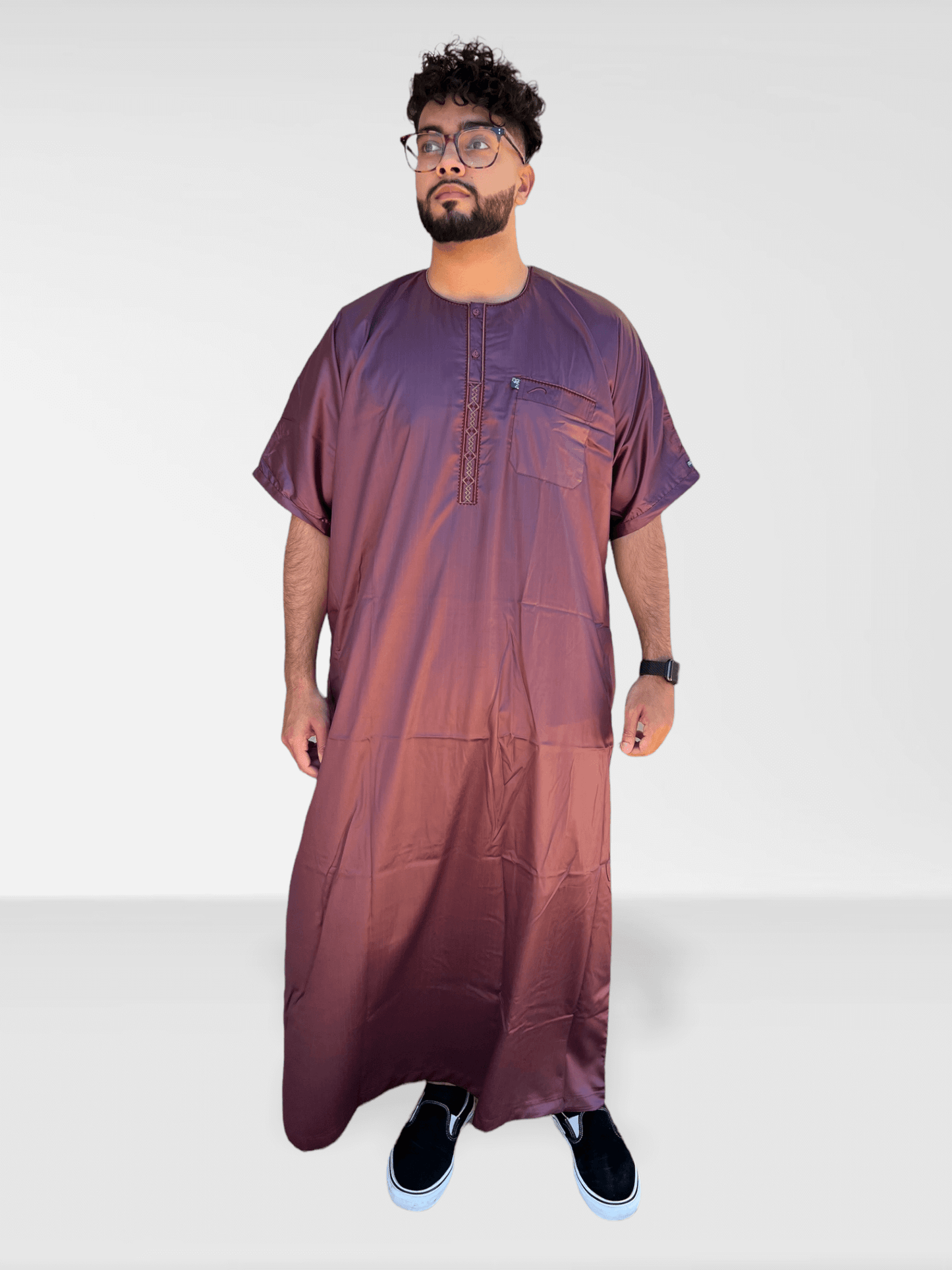 Ikaf® Half Sleeve Thobe - Maroon