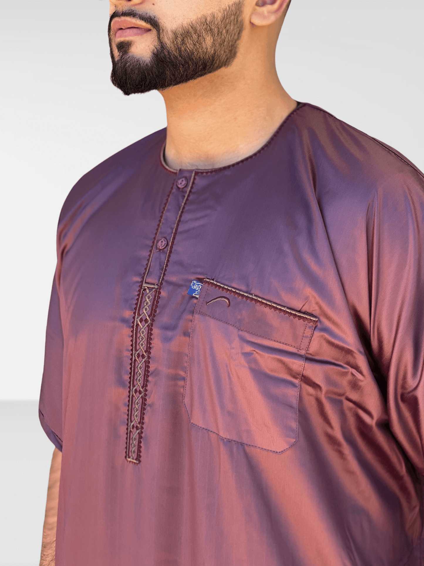 Ikaf® Half Sleeve Thobe - Maroon