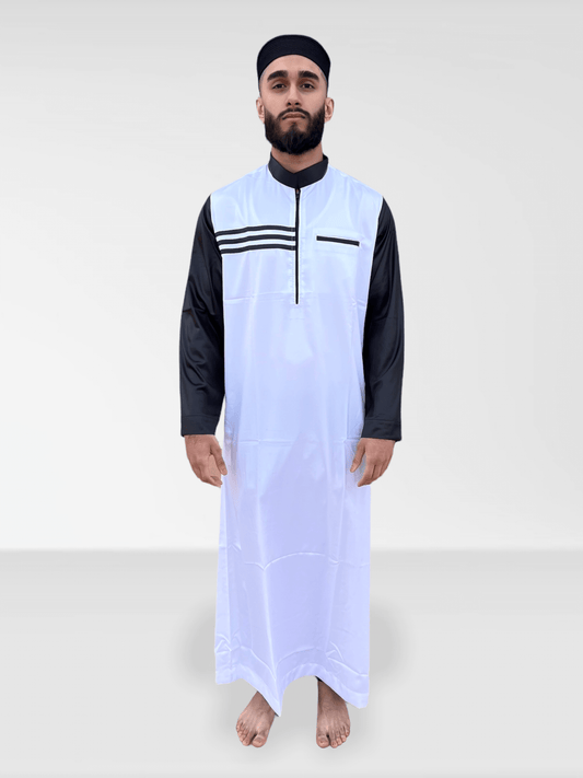 Contrast Thobe - White & Black