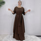 Dubai Luxury Two-Piece Abaya - Coffee