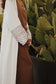 Palestine Keffiyeh Open Abaya - White & Brown Embroidery