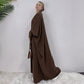 Dubai Luxury Two-Piece Abaya - Coffee