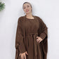 Dubai Luxury Two-Piece Abaya - Coffee