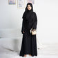 Two-Piece Abaya with Belt - Black