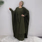 Dubai Luxury Two-Piece Abaya with Belt - Forest Green