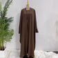 Dubai Luxury Two-Piece Abaya - Coffee