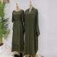 Dubai Luxury Two-Piece Abaya - Forest Green