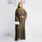 Two-Piece Abaya with Belt - Army Green