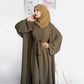 Two-Piece Abaya with Belt - Army Green