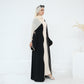 Ribbon Bow Sleeve Two Piece Abaya - Black