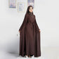 Two-Piece Abaya with Belt - Dark Coffee