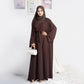 Two-Piece Abaya with Belt - Dark Coffee