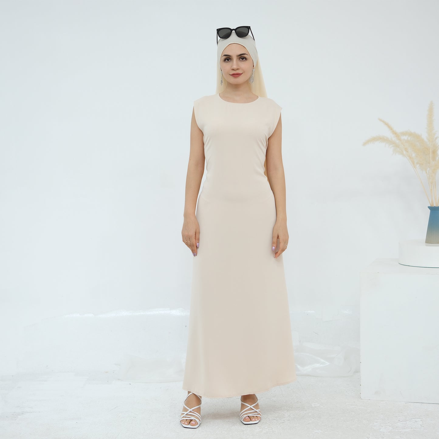 Ribbon Bow Sleeve Two Piece Abaya - Black