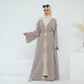 Ribbon Bow Sleeve Two Piece Abaya - Taro
