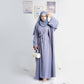 Modest Two-Piece Abaya with Belt - Dusty Purple