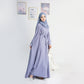 Modest Two-Piece Abaya with Belt - Dusty Purple