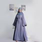 Modest Two-Piece Abaya with Belt - Dusty Purple