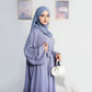 Modest Two-Piece Abaya with Belt - Dusty Purple