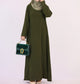 Modest Slip Dress Abaya - Forest Green