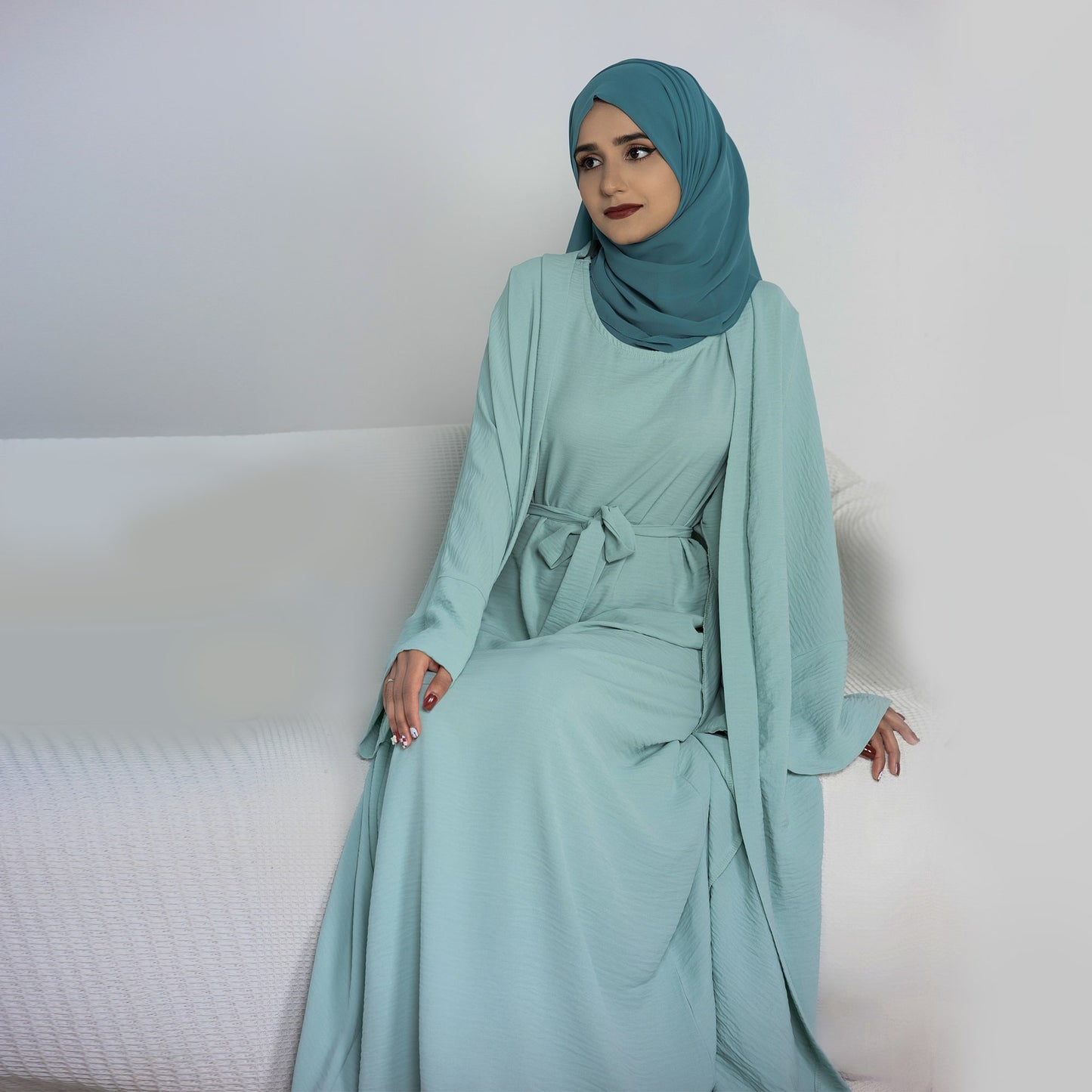 Two-Piece Abaya - Spearmint Blue