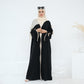 Ribbon Bow Sleeve Two Piece Abaya - Black