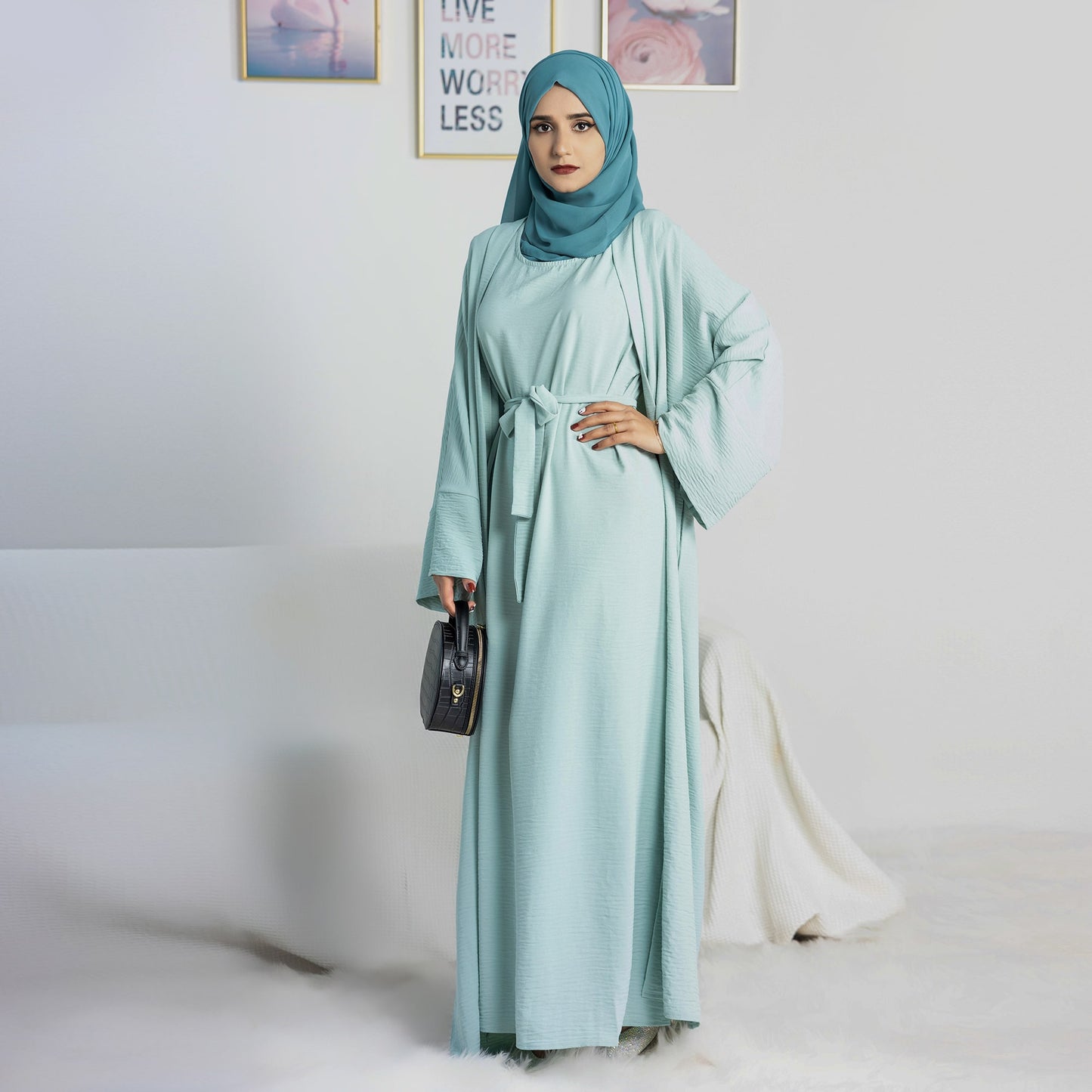 Two-Piece Abaya - Spearmint Blue