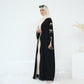Ribbon Bow Sleeve Two Piece Abaya - Black
