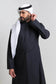 Al-Shiaka® Saudi Collared Thobe - Black