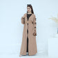 Ribbon Bow Sleeve Two Piece Abaya - Khaki Brown