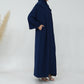 Two-Piece Abaya with Belt - Navy Blue