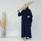 Two-Piece Abaya with Belt - Navy Blue