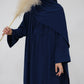 Two-Piece Abaya with Belt - Navy Blue