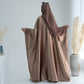 Modest Butterfly Abaya - Copper Brown