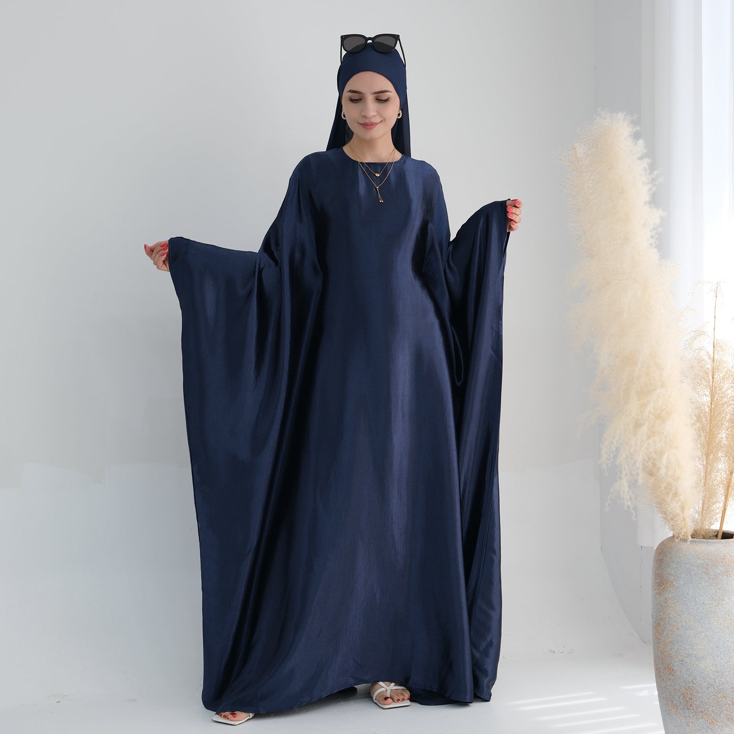 Modest Butterfly Abaya - Navy Blue